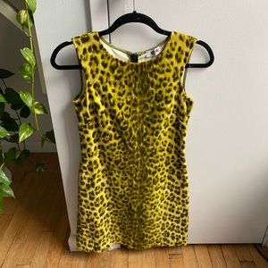 Vintage Moschino Leopard Print Velvet Mini Dress